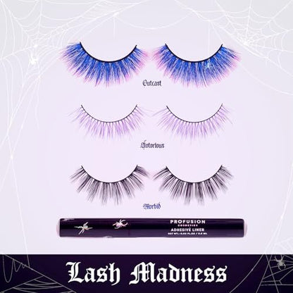 Profusion Cosmetics Lash Madness False Eyelashes with Adhesive Liner Pen - 3 Bold Lash Styles, Faux Mink, Lightweight & Comfortable All-Day Wear