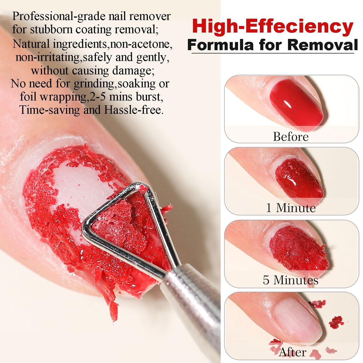 LOUINSTIC Gel Nail Polish Remover Kit – 2pcs Fast Gel Remover with Nail Files, No Soak, No Wrap, No Irritation Avelisse