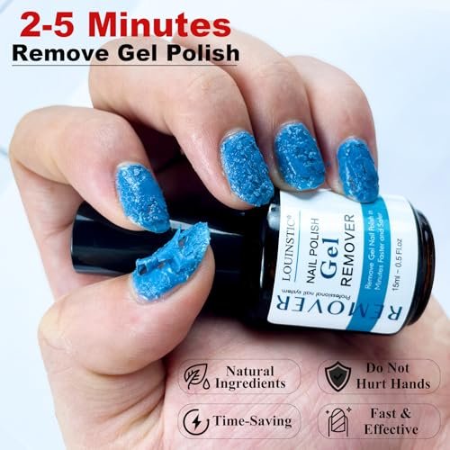 LOUINSTIC Gel Nail Polish Remover Kit – 2pcs Fast Gel Remover with Nail Files, No Soak, No Wrap, No Irritation Avelisse