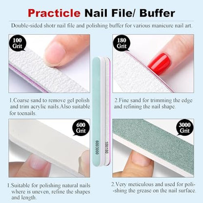 LOUINSTIC Gel Nail Polish Remover Kit – 2pcs Fast Gel Remover with Nail Files, No Soak, No Wrap, No Irritation Avelisse