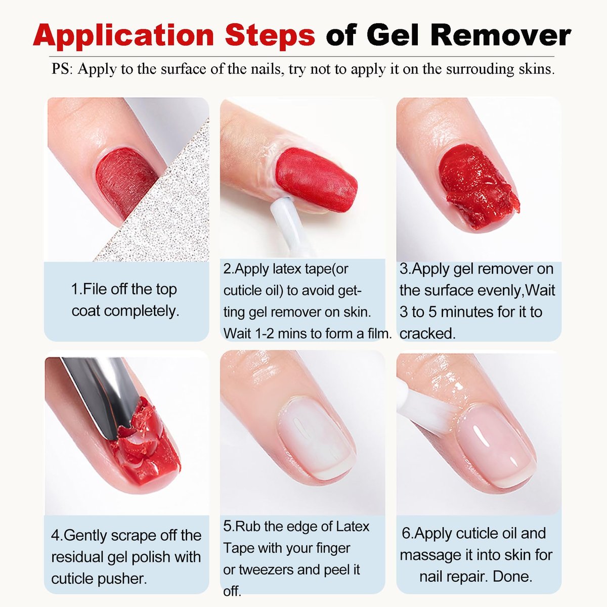 LOUINSTIC Gel Nail Polish Remover Kit – 2pcs Fast Gel Remover with Nail Files, No Soak, No Wrap, No Irritation Avelisse