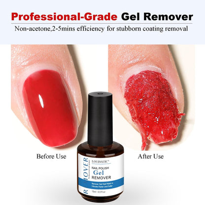 LOUINSTIC Gel Nail Polish Remover Kit – 2pcs Fast Gel Remover with Nail Files, No Soak, No Wrap, No Irritation Avelisse