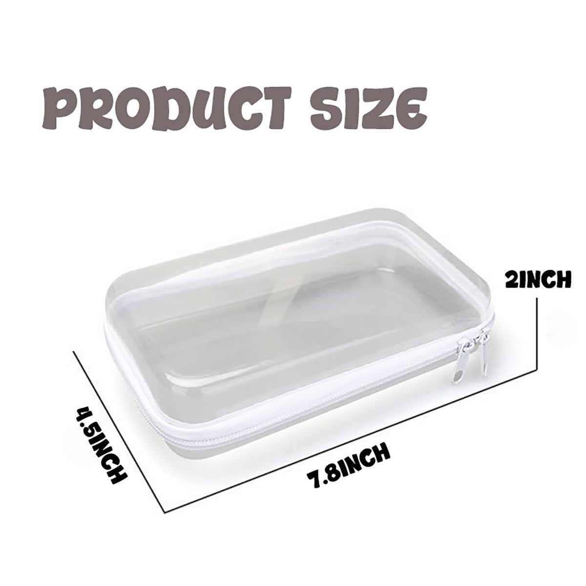 NovaHF 2PC Small Clear Hard Shell Plastic Zipper Case - Double Zippers, Perfect for Snacks, Makeup Tools, and Toiletries Avelisse