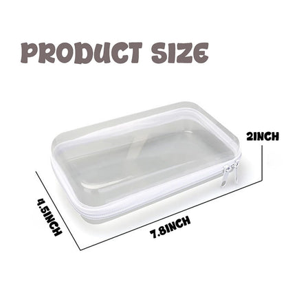 NovaHF 2PC Small Clear Hard Shell Plastic Zipper Case - Double Zippers, Perfect for Snacks, Makeup Tools, and Toiletries Avelisse