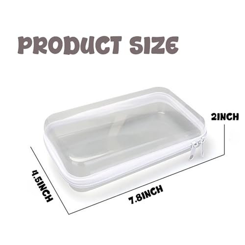 NovaHF 2PC Small Clear Hard Shell Plastic Zipper Case - Double Zippers, Perfect for Snacks, Makeup Tools, and Toiletries Avelisse