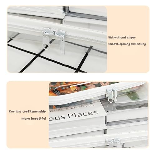 NovaHF 2PC Small Clear Hard Shell Plastic Zipper Case - Double Zippers, Perfect for Snacks, Makeup Tools, and Toiletries Avelisse