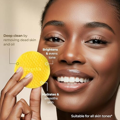 LTEPSKA Turmeric Kojic Acid Cleansing Pads - 55 Pcs Dark Spot Remover & Skin Brightening Towelettes with Vitamin C