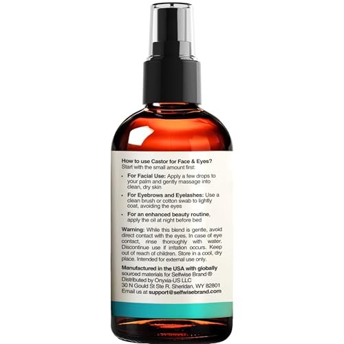 SELFWISE Organic Castor Oil Face Moisturizer for Eyes, Eyelashes, Eyebrows & Wrinkles with Jojoba, Rosehip, Grapeseed, Squalane, Palmarosa, Bergamot & Vitamin E - Gentle Skin, Men & Women, 1 oz - görsel 18
