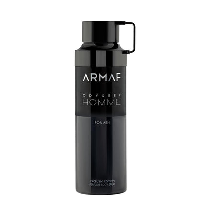Armaf Odyssey Homme Black Body Spray for Men, 6.8 oz