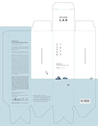 ROUND LAB 1025 Dokdo Bubble Foam Cleanser - Gentle Low pH 5.5 Foaming Face Wash for Sensitive Skin, Hydrating Korean Skincare with Panthenol & Deep Sea Water, Hypoallergenic & Fragrance-Free (5.07 Fl Oz) Avelisse