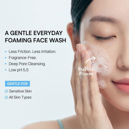 ROUND LAB 1025 Dokdo Bubble Foam Cleanser - Gentle Low pH 5.5 Foaming Face Wash for Sensitive Skin, Hydrating Korean Skincare with Panthenol & Deep Sea Water, Hypoallergenic & Fragrance-Free (5.07 Fl Oz) Avelisse