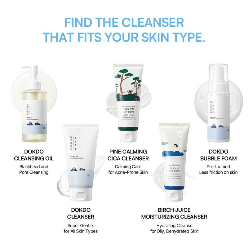 ROUND LAB 1025 Dokdo Bubble Foam Cleanser - Gentle Low pH 5.5 Foaming Face Wash for Sensitive Skin, Hydrating Korean Skincare with Panthenol & Deep Sea Water, Hypoallergenic & Fragrance-Free (5.07 Fl Oz) Avelisse