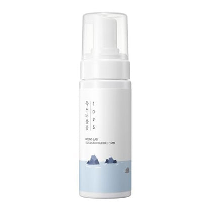 ROUND LAB 1025 Dokdo Bubble Foam Cleanser - Gentle Low pH 5.5 Foaming Face Wash for Sensitive Skin, Hydrating Korean Skincare with Panthenol & Deep Sea Water, Hypoallergenic & Fragrance-Free (5.07 Fl Oz) Avelisse