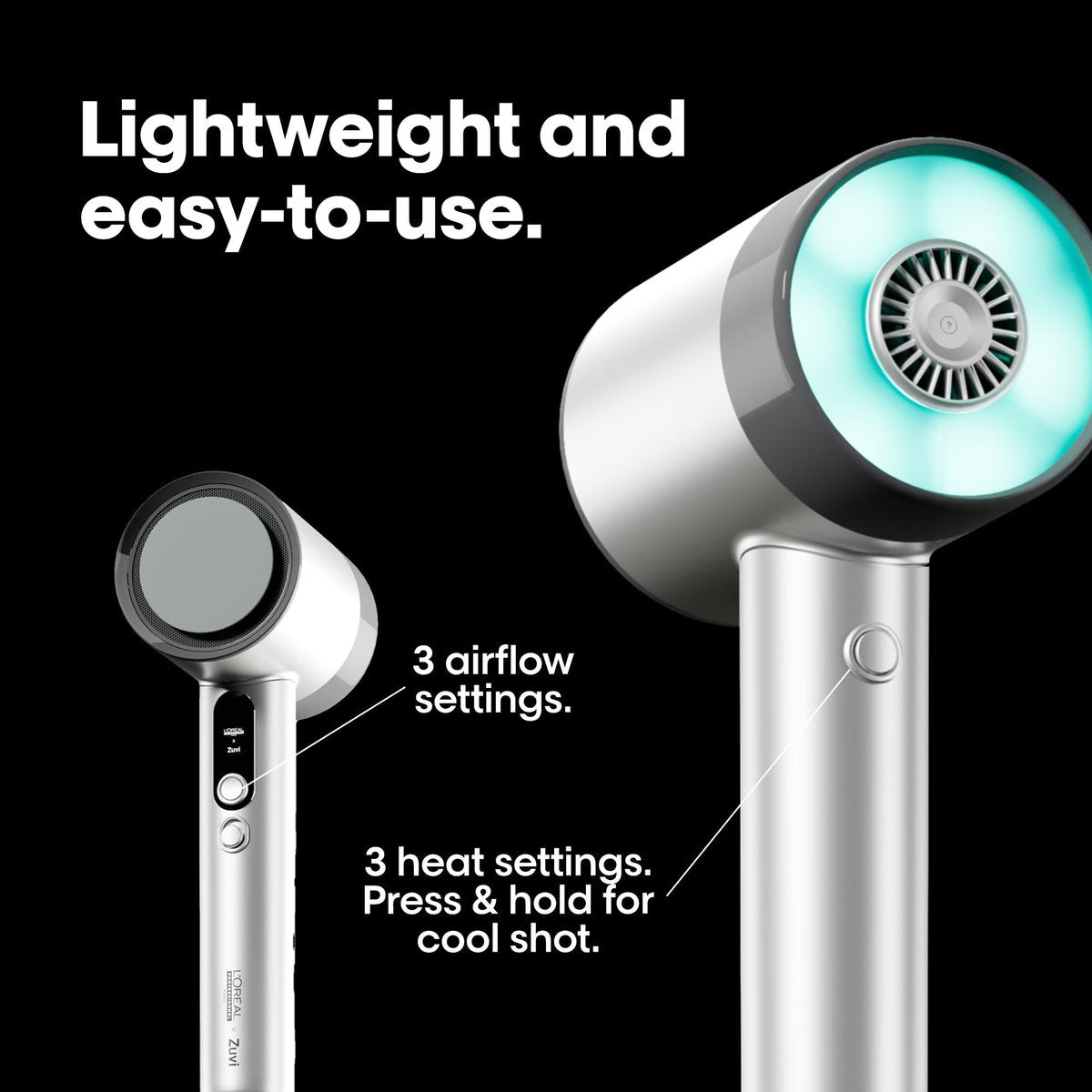 AirLight Pro Hair Dryer - Infrared Light Technology, Fast Drying for All Hair Types, Silver Avelisse