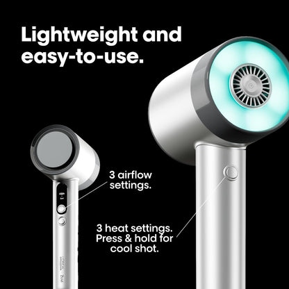 AirLight Pro Hair Dryer - Infrared Light Technology, Fast Drying for All Hair Types, Silver Avelisse