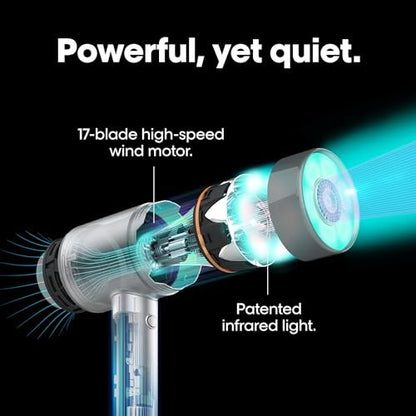 AirLight Pro Hair Dryer - Infrared Light Technology, Fast Drying for All Hair Types, Silver Avelisse