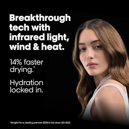 AirLight Pro Hair Dryer - Infrared Light Technology, Fast Drying for All Hair Types, Silver Avelisse