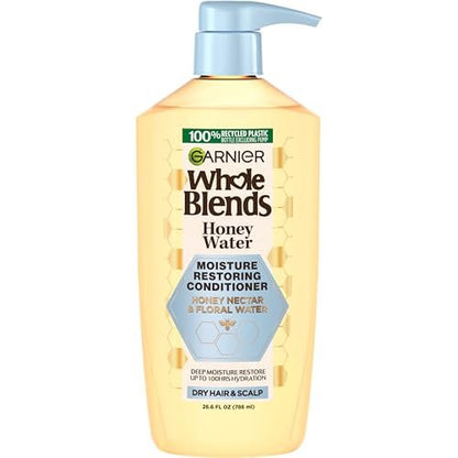 Garnier Whole Blends Honey Water Moisture Restoring Conditioner for Dry Hair & Scalp, 26.6 Fl Oz