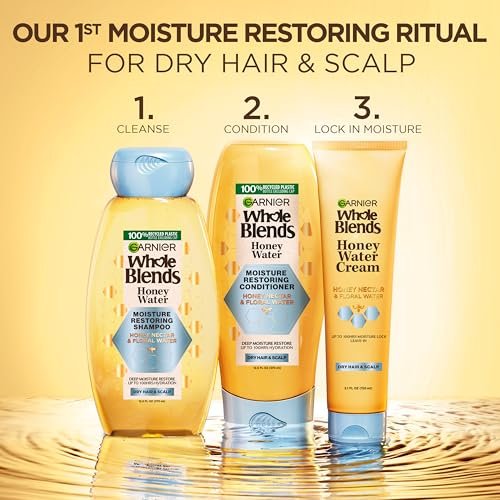 Garnier Whole Blends Honey Water Moisture Restoring Conditioner for Dry Hair & Scalp, 26.6 Fl Oz - görsel 10