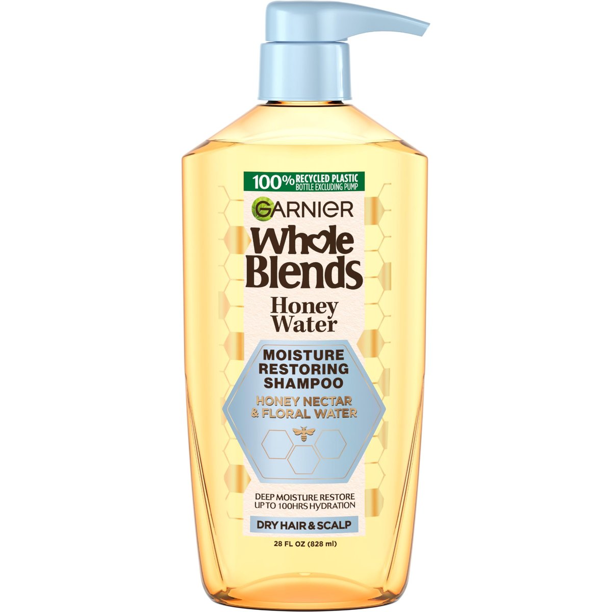 Garnier Whole Blends Honey Water Moisture Restoring Shampoo for Dry Hair & Dry Scalp, 28 Fl Oz - görsel 1