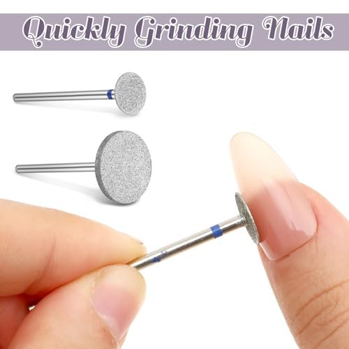 Dimeho Sanding Disc Nail Drill Bits - 4 Metal Bits + 4 Replaceable Sandpapers for Electric Foot Files Avelisse