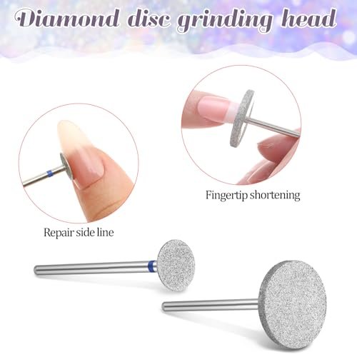 Dimeho Sanding Disc Nail Drill Bits - 4 Metal Bits + 4 Replaceable Sandpapers for Electric Foot Files Avelisse