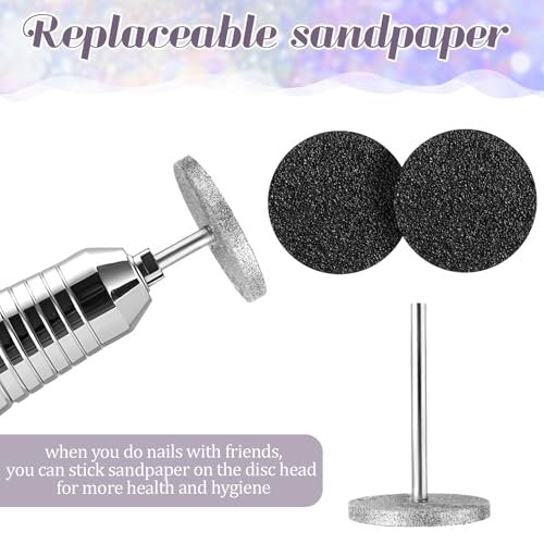 Dimeho Sanding Disc Nail Drill Bits - 4 Metal Bits + 4 Replaceable Sandpapers for Electric Foot Files Avelisse