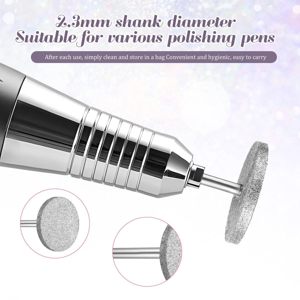 Dimeho Sanding Disc Nail Drill Bits - 4 Metal Bits + 4 Replaceable Sandpapers for Electric Foot Files Avelisse