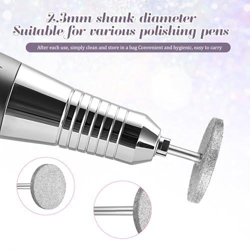 Dimeho Sanding Disc Nail Drill Bits - 4 Metal Bits + 4 Replaceable Sandpapers for Electric Foot Files Avelisse
