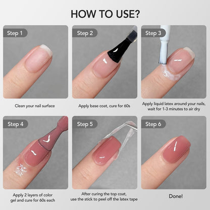 GAOY Liquid Latex for Nails - 16ml Peel Off Cuticle Guard with Stick, Skin Barrier Protector for Nail Art DIY Avelisse