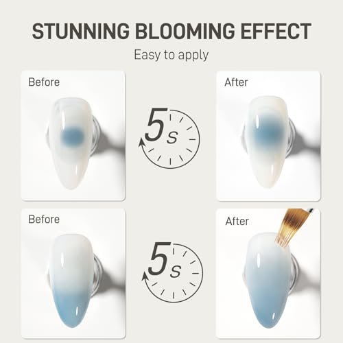 GAOY Blooming Gel Nail Polish – 16ml Clear Spreading Effect Gel for Nail Art, Soak Off UV Light Cure - görsel 3