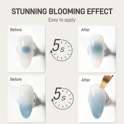 GAOY Blooming Gel Nail Polish – 16ml Clear Spreading Effect Gel for Nail Art, Soak Off UV Light Cure