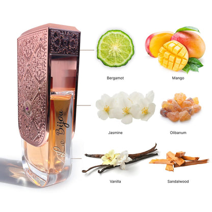Maryaj Le Bijou Women's Eau de Parfum - Long-Lasting Floral & Woody Fragrance with Bergamot, Jasmine & Musk - 3.4 oz