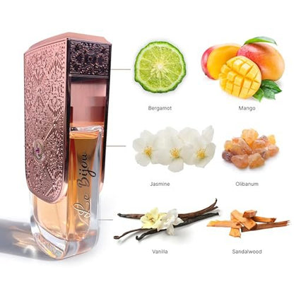 Maryaj Le Bijou Women's Eau de Parfum - Long-Lasting Floral & Woody Fragrance with Bergamot, Jasmine & Musk - 3.4 oz