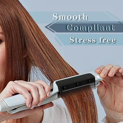 Dladhict Flat Iron Attachment - Removable Hair Straightener Comb for Black Hair, Compact Styling Tool for Professional or Home Use (Black) Avelisse