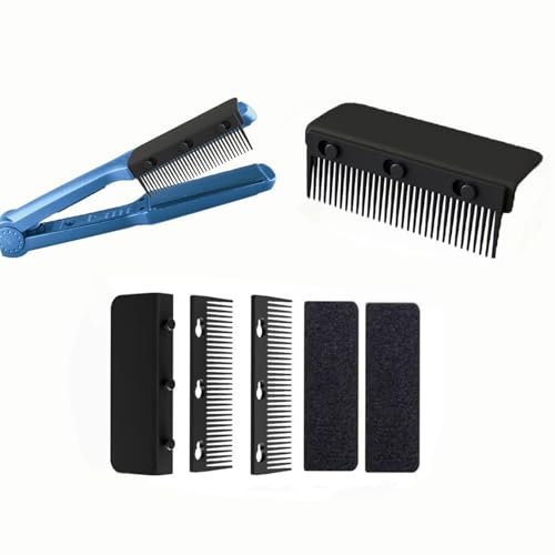 Dladhict Flat Iron Attachment - Removable Hair Straightener Comb for Black Hair, Compact Styling Tool for Professional or Home Use (Black) Avelisse