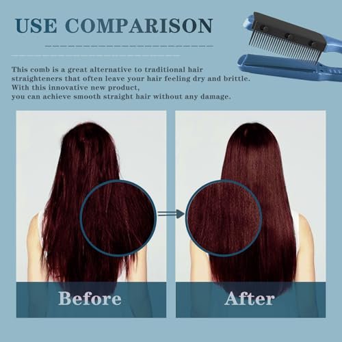 Dladhict Flat Iron Attachment - Removable Hair Straightener Comb for Black Hair, Compact Styling Tool for Professional or Home Use (Black) Avelisse