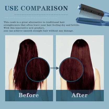 Dladhict Flat Iron Attachment - Removable Hair Straightener Comb for Black Hair, Compact Styling Tool for Professional or Home Use (Black) Avelisse