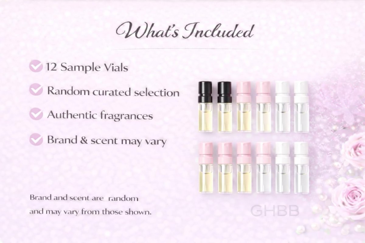 GHBB Women's Designer Perfume Sampler Lot Discovery Set - 12 Sample Vials, High End Fragrance Collection Avelisse