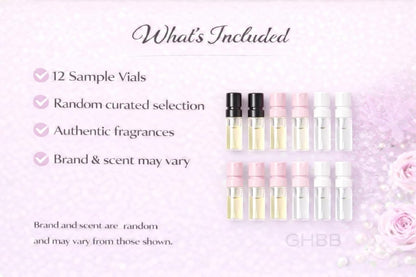 GHBB Women's Designer Perfume Sampler Lot Discovery Set - 12 Sample Vials, High End Fragrance Collection Avelisse