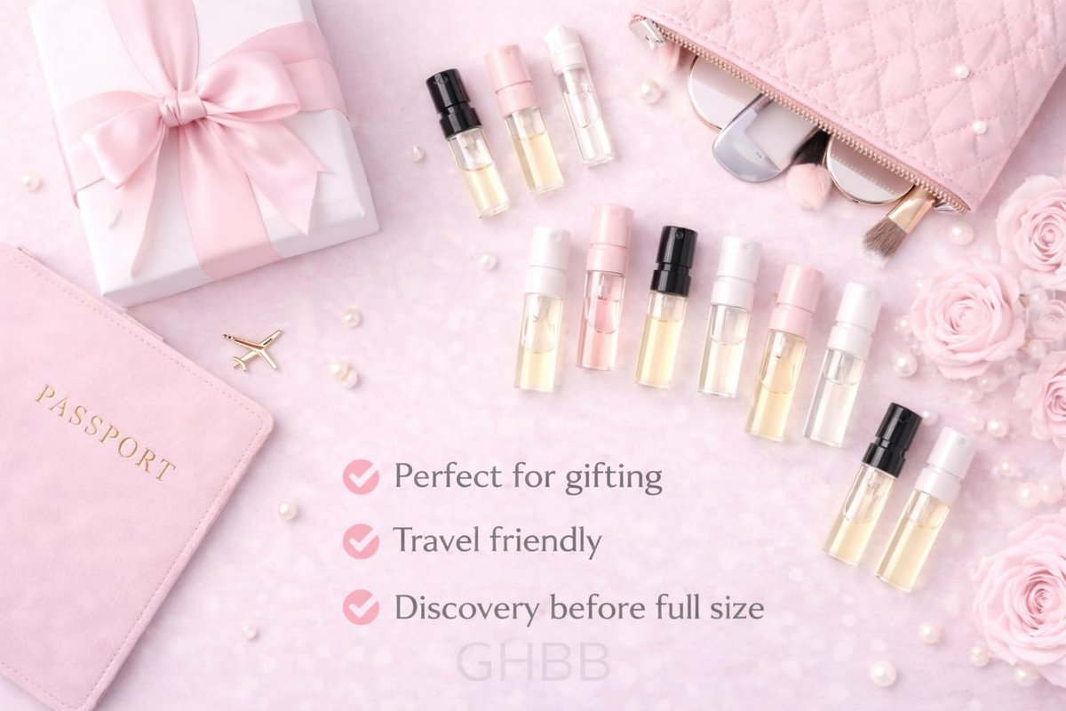 GHBB Women's Designer Perfume Sampler Lot Discovery Set - 12 Sample Vials, High End Fragrance Collection Avelisse