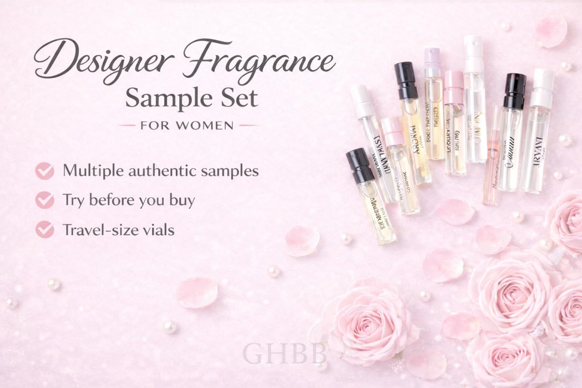 GHBB Women's Designer Perfume Sampler Lot Discovery Set - 12 Sample Vials, High End Fragrance Collection Avelisse