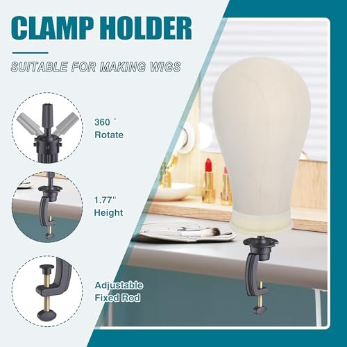 Retbtnm Wig Stand with Head 50 Inches - Height Adjustable Metal Tripod Wig Stand with 22-Inch Mannequin Head for Wig Display, Making, and Styling Avelisse