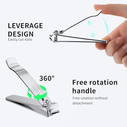 VZLYMTV Nail Clippers 4-Pieces Sharp Set – Stainless Steel Toenail Clippers for Men & Women, Professional Nail Trimmer for Seniors (Silver) - görsel 8