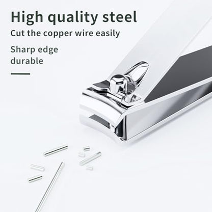 VZLYMTV Nail Clippers 4-Pieces Sharp Set – Stainless Steel Toenail Clippers for Men & Women, Professional Nail Trimmer for Seniors (Silver)
