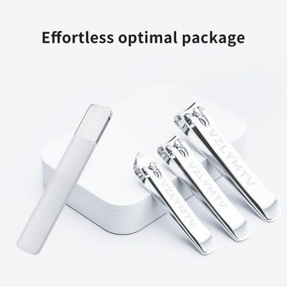 VZLYMTV Nail Clippers 4-Pieces Sharp Set – Stainless Steel Toenail Clippers for Men & Women, Professional Nail Trimmer for Seniors (Silver)