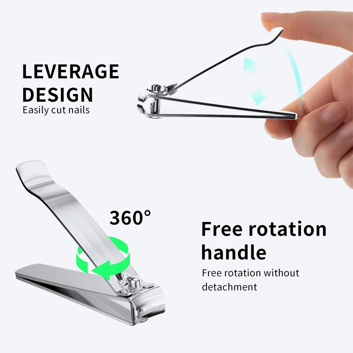 VZLYMTV Nail Clippers 4-Pieces Sharp Set – Stainless Steel Toenail Clippers for Men & Women, Professional Nail Trimmer for Seniors (Silver) - görsel 7