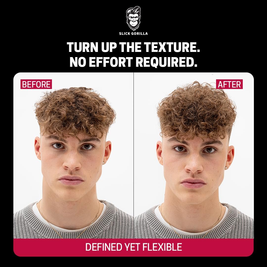 Slick Gorilla Hair Styling Texture Powder and Texture Comb - Matte Hair Powder for Men & Carbon Wide Tooth Comb for Volume, Thickening, Hold - Non-Greasy Men's Styling Products Avelisse