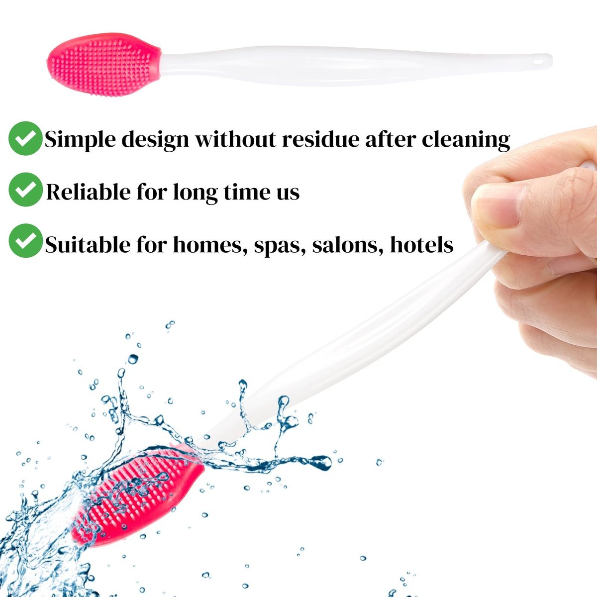 Acshio 100 Pieces Double Sided Silicone Lip Scrub Brushes – Exfoliating Lip Brush for Smoother, Fuller Lips - görsel 9