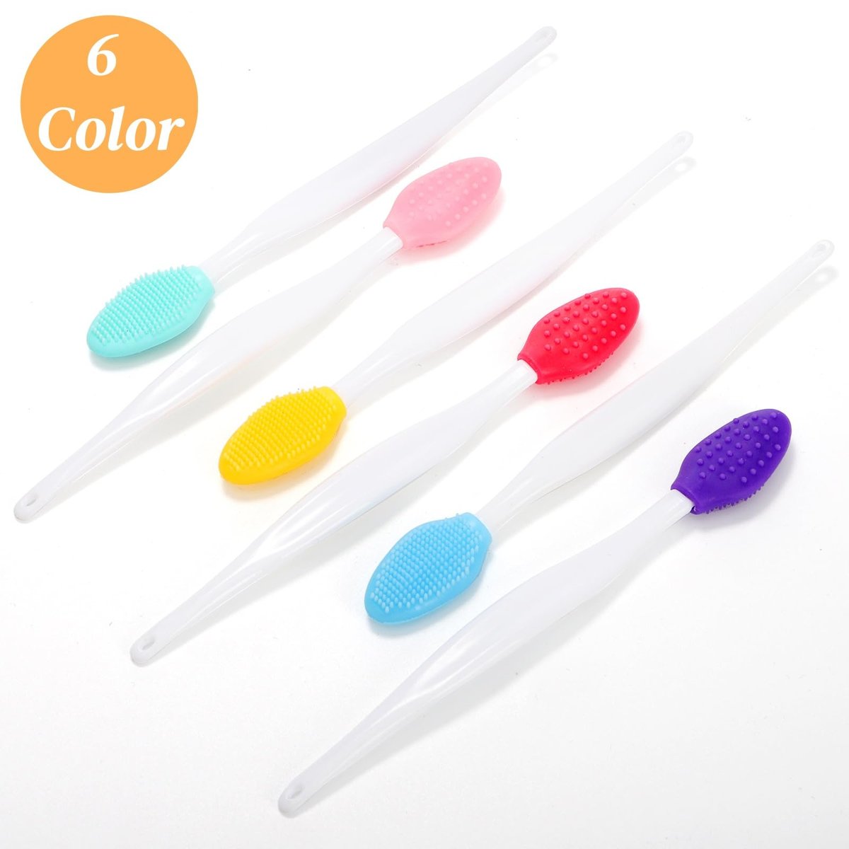 Acshio 100 Pieces Double Sided Silicone Lip Scrub Brushes – Exfoliating Lip Brush for Smoother, Fuller Lips - görsel 7